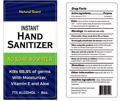 natural scent instant hand sanitizer 237 ml 71.jpg image of label - natural scent instant hand sanitizer 237 ml 71